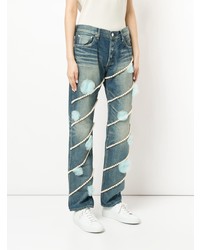 hellblaue bestickte Boyfriend Jeans von Tu Es Mon Trésor