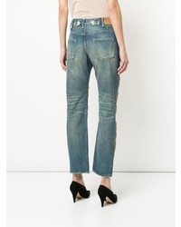 hellblaue bestickte Boyfriend Jeans von Tu Es Mon Trésor