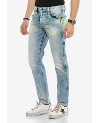 hellblaue bestickte enge Jeans von Cipo & Baxx