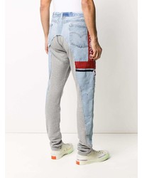hellblaue bestickte enge Jeans von Greg Lauren