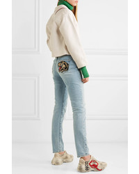 hellblaue bestickte enge Jeans von Gucci