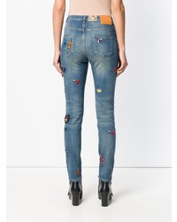 hellblaue bestickte enge Jeans von Gucci