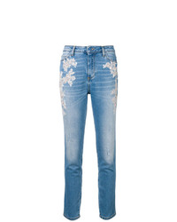 hellblaue bestickte enge Jeans von Ermanno Scervino