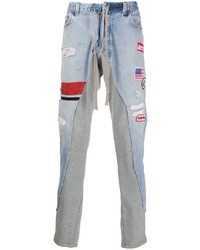 hellblaue bestickte enge Jeans von Greg Lauren