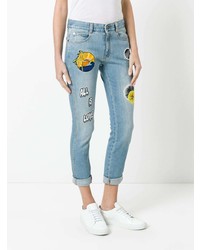 hellblaue bestickte enge Jeans von Stella McCartney