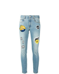 hellblaue bestickte enge Jeans von Stella McCartney