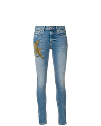 hellblaue bestickte enge Jeans von Zoe Karssen