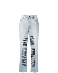 hellblaue bestickte Jeans von Alexander Wang