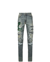 hellblaue bestickte Jeans von Amiri