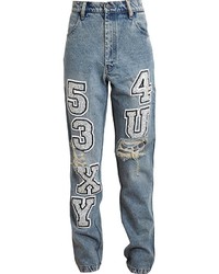 hellblaue bestickte Jeans von Ashish
