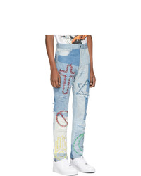 hellblaue bestickte Jeans von Who Decides War by MRDR BRVDO