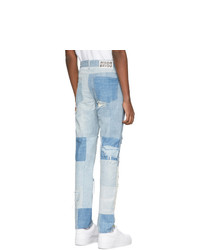 hellblaue bestickte Jeans von Who Decides War by MRDR BRVDO