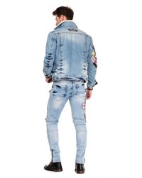 hellblaue bestickte Jeans von Cipo & Baxx