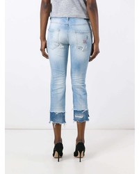hellblaue bestickte Jeans von Dsquared2