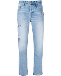 hellblaue bestickte Jeans von Current/Elliott