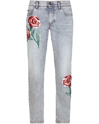 hellblaue bestickte Jeans von Dolce & Gabbana