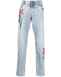 hellblaue bestickte Jeans von Dolce & Gabbana
