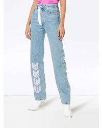 hellblaue bestickte Jeans von Off-White