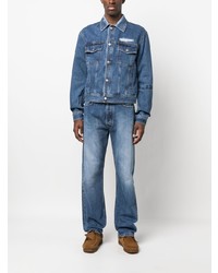 hellblaue bestickte Jeans von Nick Fouquet