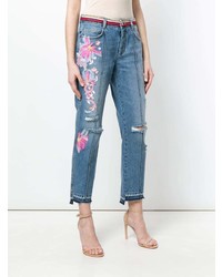 hellblaue bestickte Jeans von Ermanno Scervino