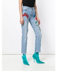 hellblaue bestickte Jeans von History Repeats