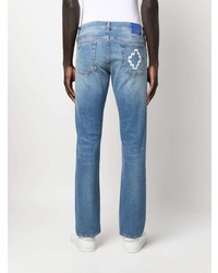 hellblaue bestickte Jeans von Marcelo Burlon County of Milan