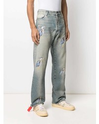 hellblaue bestickte Jeans von Heron Preston