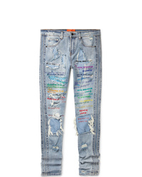 hellblaue bestickte Jeans von EV BRAVADO