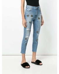 hellblaue bestickte Jeans von History Repeats