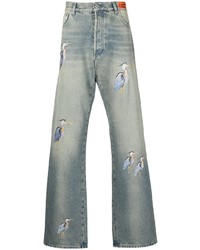 hellblaue bestickte Jeans von Heron Preston
