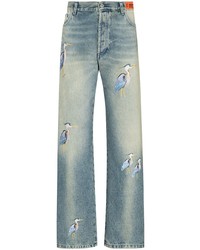 hellblaue bestickte Jeans von Heron Preston