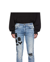 hellblaue bestickte Jeans von Amiri