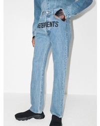 hellblaue bestickte Jeans von Vetements