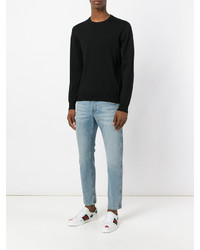 hellblaue bestickte Jeans von Gucci