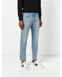 hellblaue bestickte Jeans von Gucci