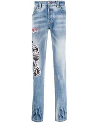 hellblaue bestickte Jeans von Philipp Plein