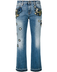 hellblaue bestickte Jeans von Roberto Cavalli