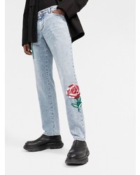 hellblaue bestickte Jeans von Dolce & Gabbana