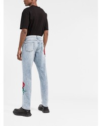 hellblaue bestickte Jeans von Dolce & Gabbana