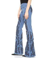 hellblaue bestickte Jeans von Alice + Olivia