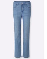 hellblaue bestickte Jeans von Sieh an!