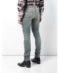 hellblaue bestickte Jeans von Amiri