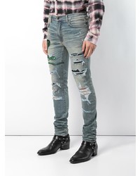 hellblaue bestickte Jeans von Amiri