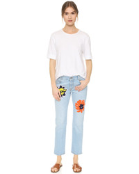 hellblaue bestickte Jeans von Stella McCartney