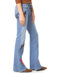 hellblaue bestickte Jeans von 3x1