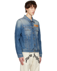 hellblaue bestickte Jeansjacke von Palm Angels