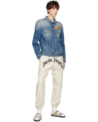 hellblaue bestickte Jeansjacke von Palm Angels