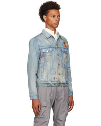 hellblaue bestickte Jeansjacke von John Elliott