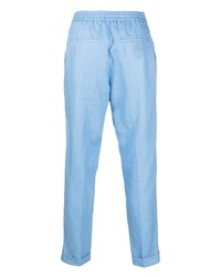 hellblaue bestickte Leinen Chinohose von Billionaire