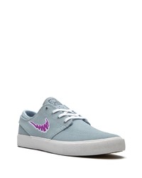 hellblaue bestickte Segeltuch niedrige Sneakers von Nike